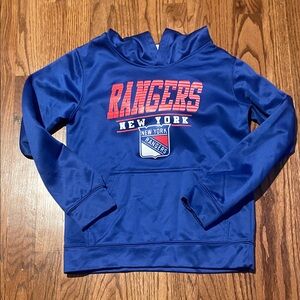 NHL New York Rangers Royal Blue Hoodie with Red Logo